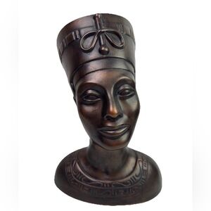 VTG Arnel’s Ceramic Egyptian Queen Nefertiti Sculpture Head Bust 12”MCM READ
